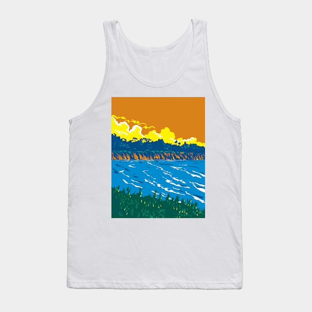 Devereux Beach or West Campus Beach in Isla Vista California WPA Poster Art Tank Top by retrovectors